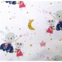 Tissu coton imprimé Lapins et souris féeriques (Réf. MT243588)