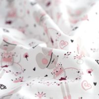 Tissu coton imprimé Souris rose (Réf. 231152)