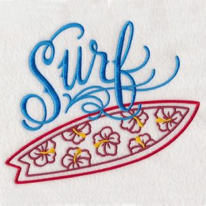 Serviette de toilette brodée du motif SURF à personnaliser du prénom de votre choix