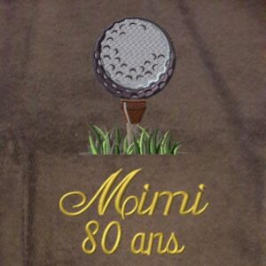 Serviette de toilette brodée du motif GOLF BALLE à personnaliser du prénom de votre choix