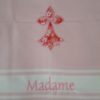 Motif Hermine à broder sur la fouta de plage rose clair