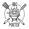 Zoom sur le motif du tablier de cuisine BBQ Master, cadeau idéal pour les amoureux de barbecue