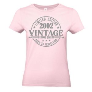 T-shirt floqué du motif VINTAGE Limited Edition et à personnaliser de l'année de naissance (2002)
