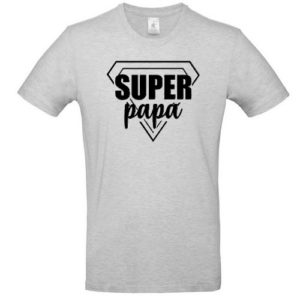 T-shirt floqué du motif SUPER PAPA
