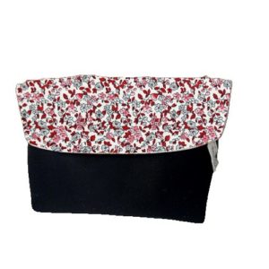 Panier de rangement pour lingettes lavables réalisé dans le joli tissu Léonie rose